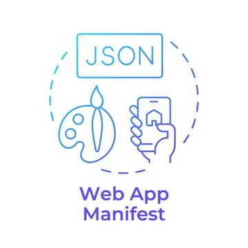 Web app manifest blue gradient concept icon Stockillustratie