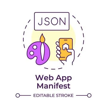 Web app manifest multi color concept icon Stock Illustration