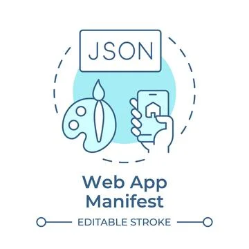 Web app manifest soft blue concept icon Stock Illustration