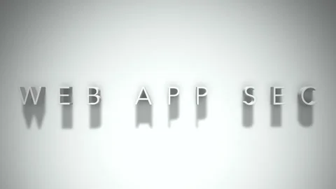 Web app sec 3D title animation with shadows on a white background Stock Footage 297516539