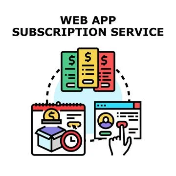 Web app subscription service providing online interface Stock-Illustration