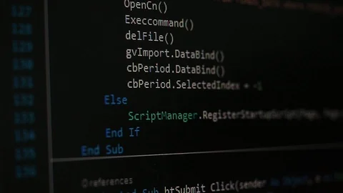 Web, application and software developement. Programming code on a monitor. Stock Footage 124770947
