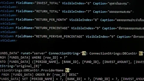 Web, application and software developement. Programming code on a monitor. Stock Footage 125947115