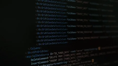 Web, application and software developement. Programming code on a monitor. Stock Footage 127843858