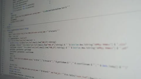 Web, application and software developement. Programming code on a monitor. Stock Footage 135982307