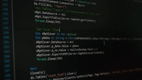 Web, application and software developement. Programming code on a monitor. Stock Footage 138708084