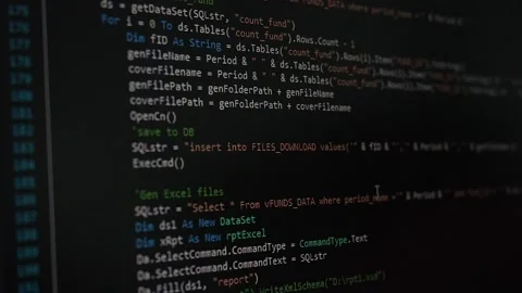 Web, application and software developement. Programming code on a monitor. Stock Footage 144093432