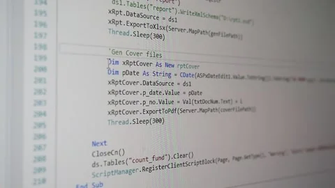 Web, application and software developement. Programming code on a monitor. Stock Footage 153761766
