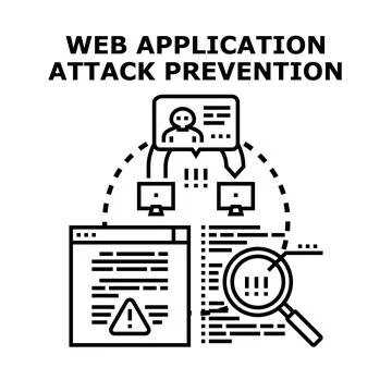 Web application attack prevention detecting digital security threat Illustrazione stock