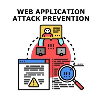 Web application attack prevention detecting digital security threat Stock Illustration