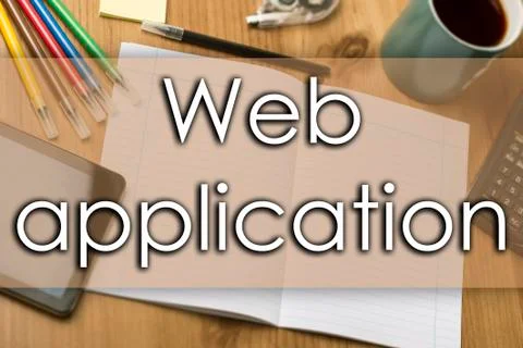 Web application - business concept with text Foto stock