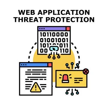 Web application cloud threat protection system concept Stock Illustration