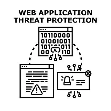 Web application cloud threat protection system concept 스톡 일러스트