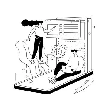 Web application design abstract concept vector illustration. Stock Illustration