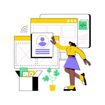 Web application design abstract concept vector illustration. Stock Illustration