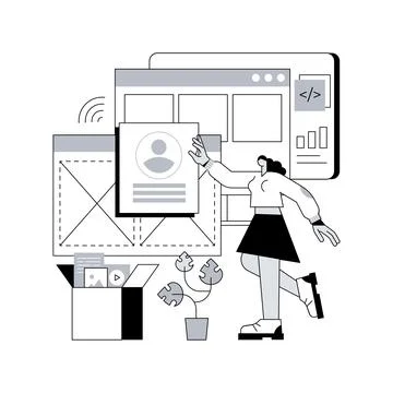 Web application design abstract concept vector illustration. Stock Illustration