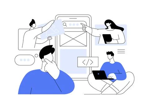 Web application design abstract concept vector illustration. Stock Illustration