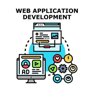 Web application development and programming platform concept 스톡 일러스트
