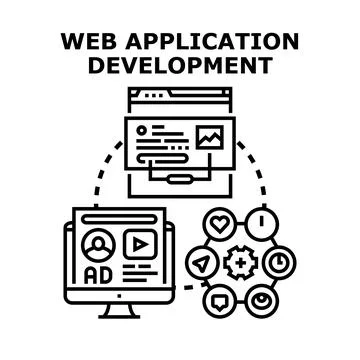 Web application development and programming platform concept 库存插图