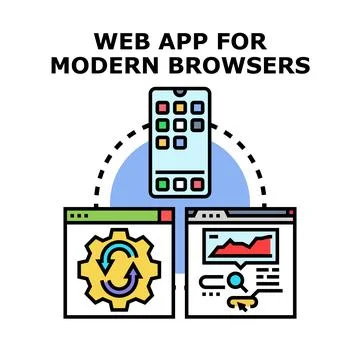 Web application development for modern browsers Stockillustratie