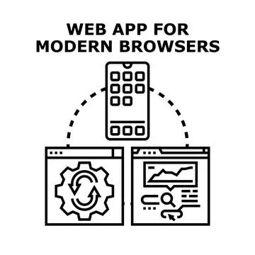 Web application development for modern browsers 스톡 일러스트