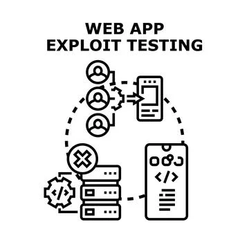 Web application exploit testing vulnerability prevention Stock Illustration