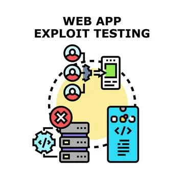 Web application exploit testing vulnerability prevention 库存插图