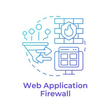 Web application firewall blue gradient concept icon Stock Illustration