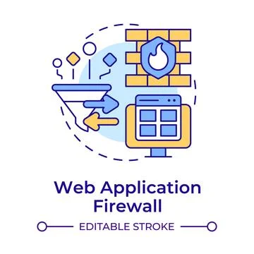 Web application firewall multi color concept icon Stock Illustration