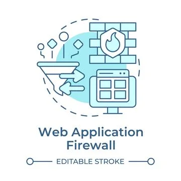 Web application firewall soft blue concept icon Stock Illustration