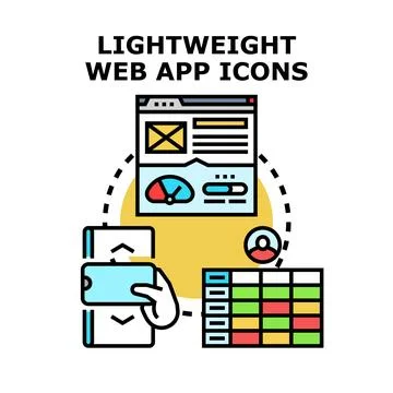 Web application icons for digital interface development Stock Illustration