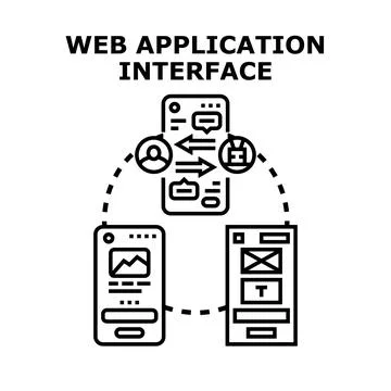 Web application interface development and user experience Illustrazione stock