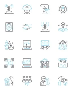 Web application linear icons set. Interface, Accessibility, Navigation Stock Illustration
