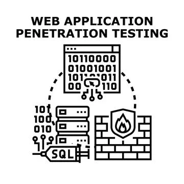 Web application penetration testing cybersecurity vulnerability audit 스톡 일러스트