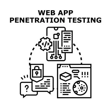 Web application penetration testing security development 스톡 일러스트