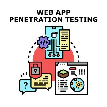 Web application penetration testing security development Illustrazione stock