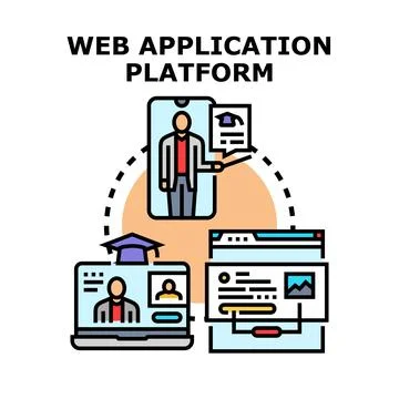 Web application platform for online education and business イラスト素材