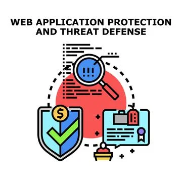 Web application protection and cyber threat defense concept Stock-Illustration