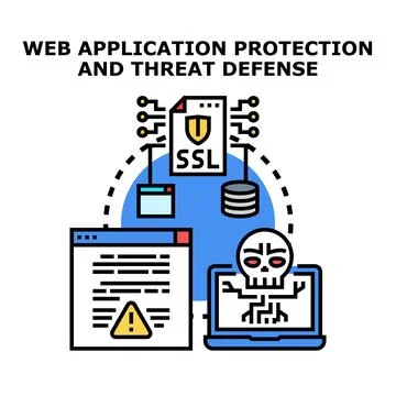 Web application protection and threat defense concept Stock Illustration