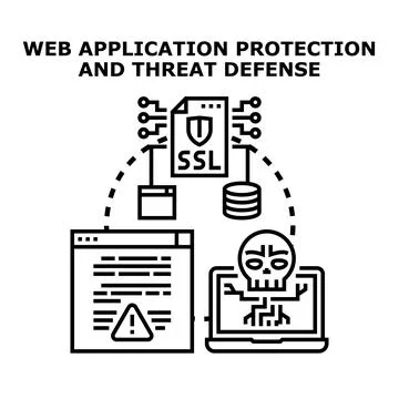 Web application protection and threat defense concept Stock Illustration
