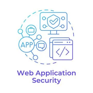 Web application security blue gradient concept icon Stock Illustration