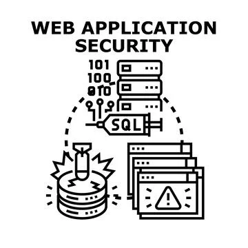 Web application security concept protecting digital data Stock Illustration
