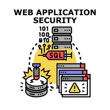 Web application security concept protecting digital data Stock Illustration