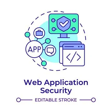 Web application security multi color concept icon 스톡 일러스트
