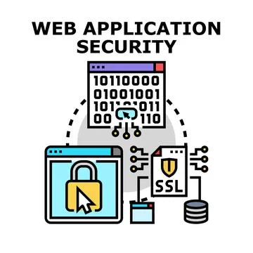 Web application security protecting data and online privacy Stockillustratie