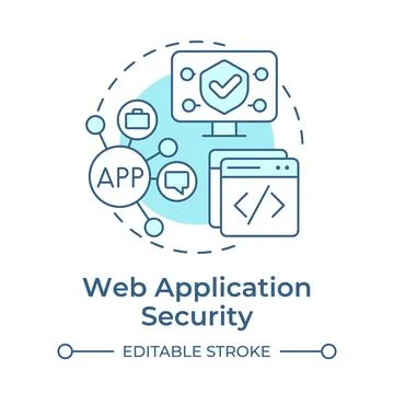 Web application security soft blue concept icon Stock Illustration