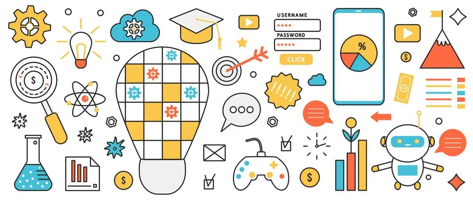 Web application technology, solution and work process with digital network and Stock Illustration