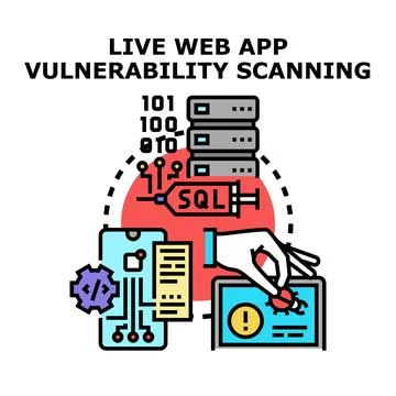Web application vulnerability scanning and cybersecurity testing 스톡 일러스트