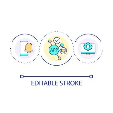 Web applications software loop concept icon 스톡 일러스트