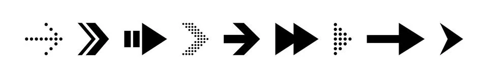 Web arrow pointer mark icons collection. Icon set of black arrows Stock Illustration